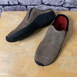 Basswood Brown Suede Clog Size 8